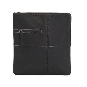 AMERILEATHER Black Leather Slim Crossbody